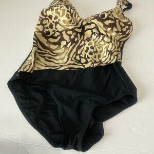 Animal Print One-Piece Swimsuit Fantasizer size 12 D